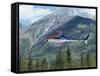 Helicopter in the Rocky Mountains, British Columbia, Canada, North America-Robert Harding-Framed Stretched Canvas