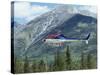 Helicopter in the Rocky Mountains, British Columbia, Canada, North America-Robert Harding-Stretched Canvas