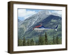 Helicopter in the Rocky Mountains, British Columbia, Canada, North America-Robert Harding-Framed Photographic Print