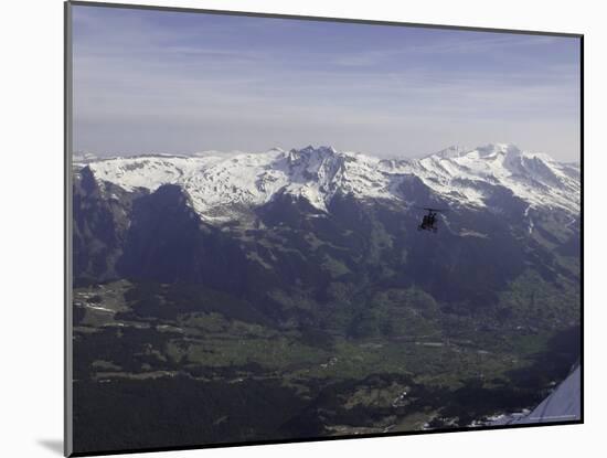 Helicopter in Wallis, Switzerland-Michael Brown-Mounted Photographic Print