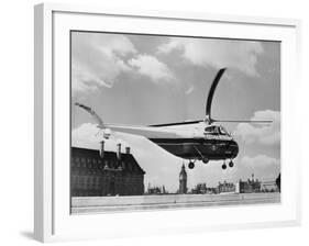 Helicopter Landing on Air Strip-null-Framed Photographic Print