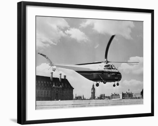 Helicopter Landing on Air Strip-null-Framed Photographic Print