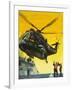 Helicopter Landing on Aircraft Carrier-English School-Framed Giclee Print