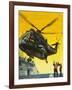 Helicopter Landing on Aircraft Carrier-English School-Framed Giclee Print