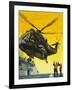 Helicopter Landing on Aircraft Carrier-English School-Framed Giclee Print