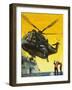 Helicopter Landing on Aircraft Carrier-English School-Framed Giclee Print