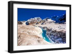 Helicopter landing on West Fork Glacier in Alaska, United States of America, North America-Laura Grier-Framed Photographic Print