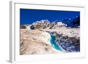 Helicopter landing on West Fork Glacier in Alaska, United States of America, North America-Laura Grier-Framed Photographic Print