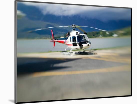 Helicopter Lifting Off, Juneau, Alaska, USA-Terry Eggers-Mounted Photographic Print