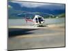 Helicopter Lifting Off, Juneau, Alaska, USA-Terry Eggers-Mounted Photographic Print