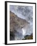 Helicopter Makes a Water Drop as Firefighters Battle a Wildfire in the San Gabriel Mountains-null-Framed Photographic Print