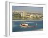 Helicopter over Abu Dhabi, U.A.E., Middle East-Ryan Peter-Framed Photographic Print