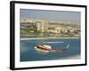 Helicopter over Abu Dhabi, U.A.E., Middle East-Ryan Peter-Framed Photographic Print