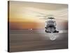 Helicopter over Water-Whoartnow-Stretched Canvas