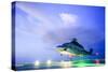 Helicopter Parking Landing on Offshore Platform. Helicopter Transfer Crews-curraheeshutter-Stretched Canvas