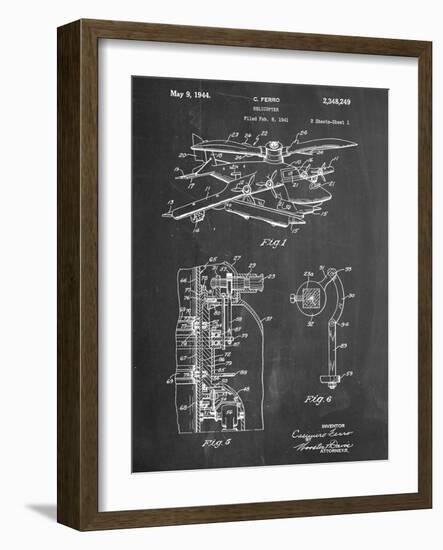 Helicopter Patent-null-Framed Art Print