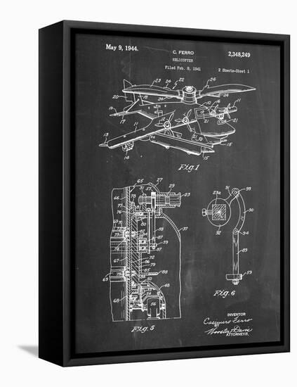 Helicopter Patent-null-Framed Stretched Canvas
