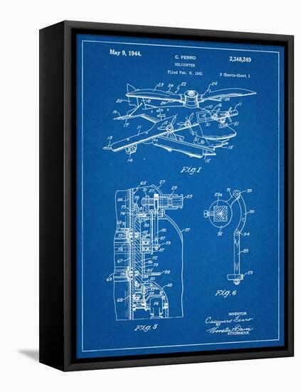 Helicopter Patent-null-Framed Stretched Canvas