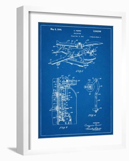 Helicopter Patent-null-Framed Art Print