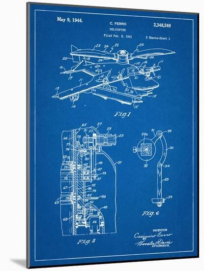 Helicopter Patent-null-Mounted Art Print