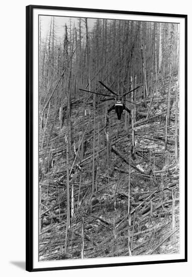 Helicopter Removing Fallen Trees-null-Framed Premium Photographic Print