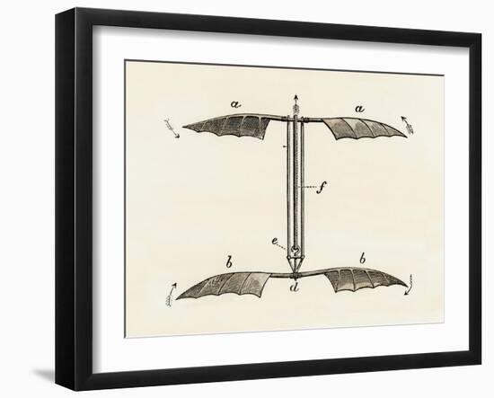 Helicopter Rotor Blades, or Screw-Model, by Penaud, 1872-null-Framed Giclee Print