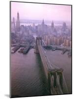 Helicopter View of the Brooklyn Bridge, New York City-Dmitri Kessel-Mounted Photographic Print