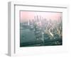 Helicopter Views of New York City's Manhattan and Brooklyn Bridges-Dmitri Kessel-Framed Photographic Print