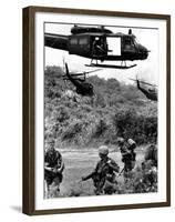 Helicopters Drop Troops-Associated Press-Framed Premium Photographic Print