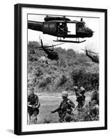 Helicopters Drop Troops-Associated Press-Framed Premium Photographic Print