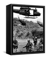 Helicopters Drop Troops-Associated Press-Framed Stretched Canvas