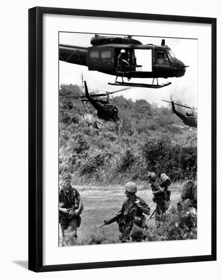 Helicopters Drop Troops-Associated Press-Framed Photographic Print