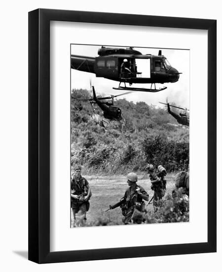 Helicopters Drop Troops-Associated Press-Framed Photographic Print