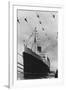 Helicopters Fly over the Queen Mary-null-Framed Photographic Print