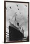 Helicopters Fly over the Queen Mary-null-Framed Photographic Print