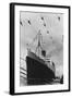 Helicopters Fly over the Queen Mary-null-Framed Photographic Print