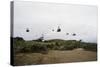 Helicopters Flying in Formation-null-Stretched Canvas