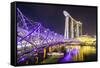 Helix Bridge leading to the Marina Bay Sands, Marina Bay, Singapore, Southeast Asia, Asia-Fraser Hall-Framed Stretched Canvas