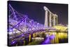 Helix Bridge leading to the Marina Bay Sands, Marina Bay, Singapore, Southeast Asia, Asia-Fraser Hall-Stretched Canvas