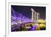 Helix Bridge leading to the Marina Bay Sands, Marina Bay, Singapore, Southeast Asia, Asia-Fraser Hall-Framed Photographic Print