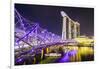 Helix Bridge leading to the Marina Bay Sands, Marina Bay, Singapore, Southeast Asia, Asia-Fraser Hall-Framed Photographic Print