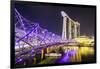 Helix Bridge leading to the Marina Bay Sands, Marina Bay, Singapore, Southeast Asia, Asia-Fraser Hall-Framed Photographic Print