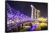 Helix Bridge leading to the Marina Bay Sands, Marina Bay, Singapore, Southeast Asia, Asia-Fraser Hall-Framed Stretched Canvas