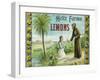 Helix Farms Lemon Label - San Diego, CA-Lantern Press-Framed Art Print