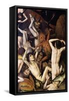 Hell, Detail of a Demon Hitting the Damned, circa 1450-Dieric Bouts-Framed Stretched Canvas