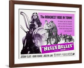 HELL'S BELLES, Jocelyn Lane (left), center from left: Jeremy Slate, Jocelyn Lane, Adam Roarke, 1970-null-Framed Art Print