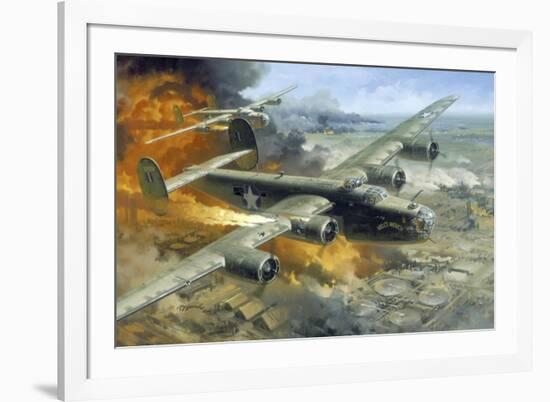 Hell's Wench on Fire over Ploesti-null-Framed Giclee Print