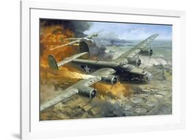 Hell's Wench on Fire over Ploesti-null-Framed Giclee Print