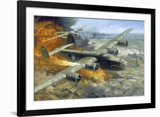 Hell's Wench on Fire over Ploesti-null-Framed Giclee Print