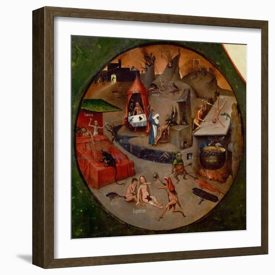 Hell, Tondo, Detail from the Panel of the Seven Deadly Sins-Hieronymus Bosch-Framed Giclee Print